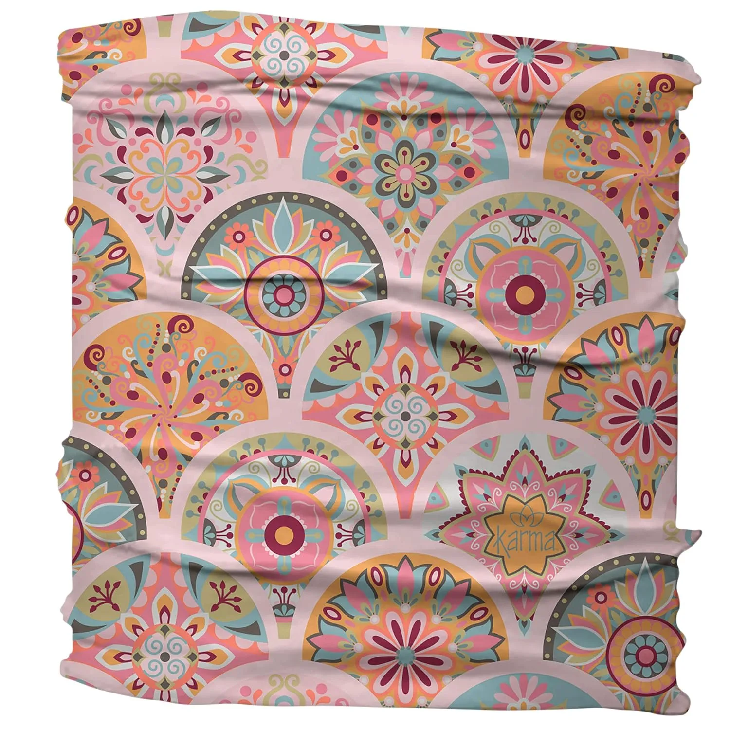 Karma Gifts Pink Medallion Headband for Women - Medium - Fabric Headband and Stretchy Hair Scarf - Pink