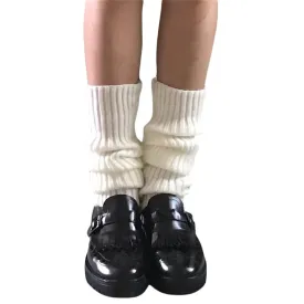 Knitted Socks Y2K Hot Girls，Subculture, College Style,Autumn&Winter Leg Covers Mid-Tube Style Pile Socks for Women