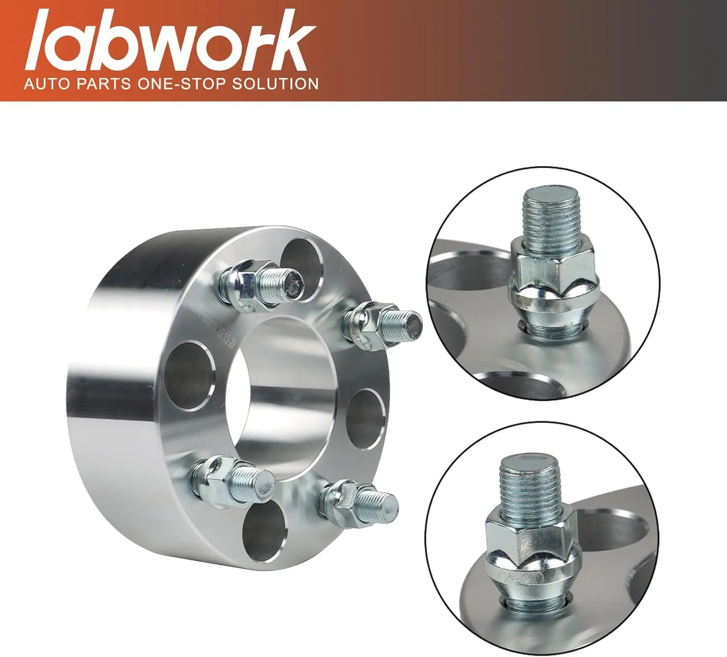 labwork Golf Cart Wheel Spacers 2 inch Bolt Pattern 62mm Bore 1/2x20 Studs Cone Seat Nuts 4x101.6 50mm 2pcs