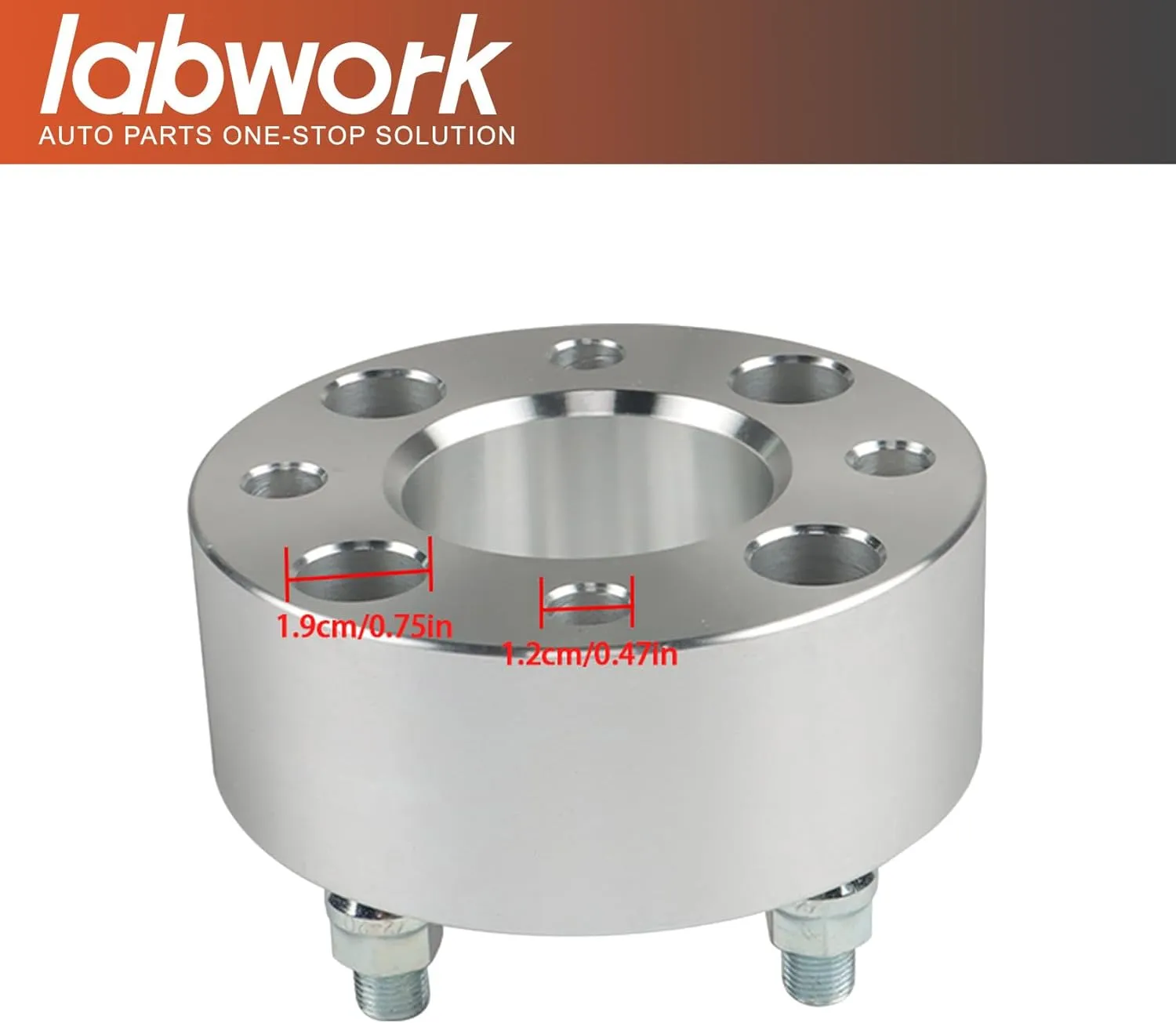 labwork Golf Cart Wheel Spacers 2 inch Bolt Pattern 62mm Bore 1/2x20 Studs Cone Seat Nuts 4x101.6 50mm 2pcs