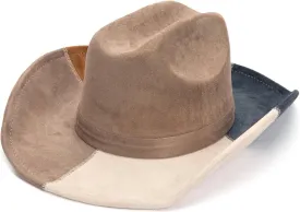 LIDHAY Suede Denim Cowboy Hat for Women Men Big Wide Brim Cowboy Hat Western Cowgirl Hat for Party