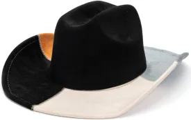 LIDHAY Suede Denim Cowboy Hat for Women Men Big Wide Brim Cowboy Hat Western Cowgirl Hat for Party