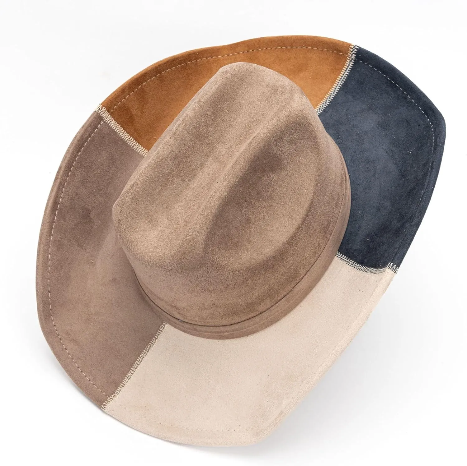 LIDHAY Suede Denim Cowboy Hat for Women Men Big Wide Brim Cowboy Hat Western Cowgirl Hat for Party