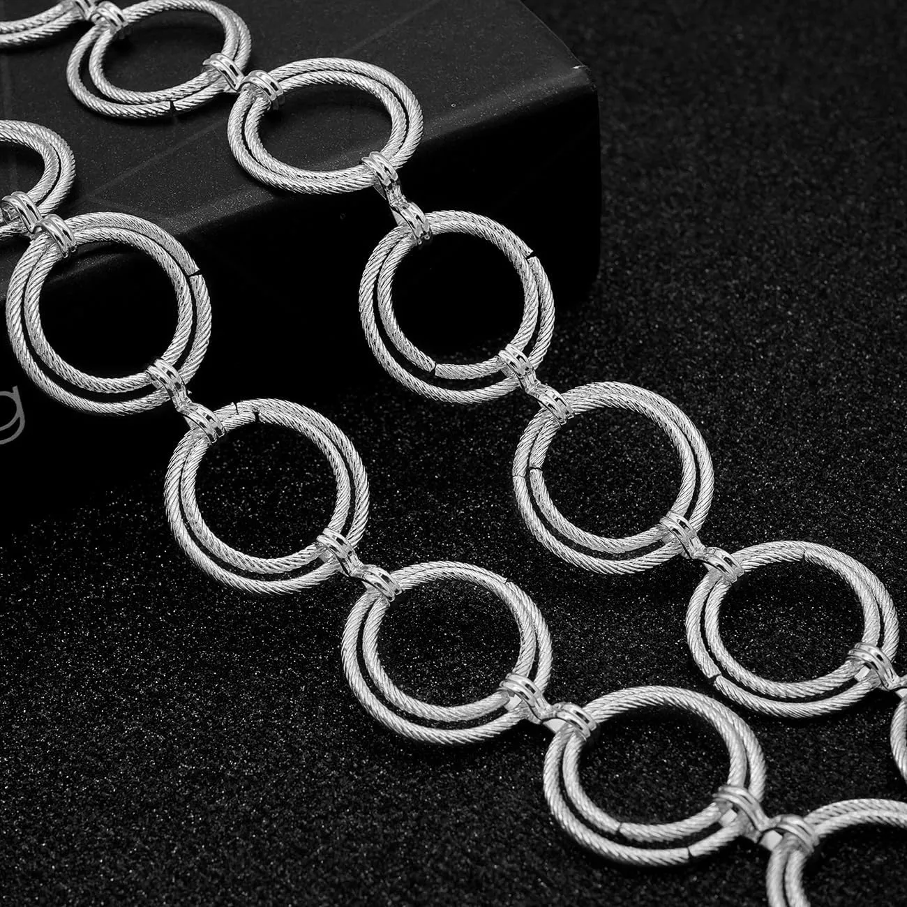 LIMHOO Metal Waist Chain for Women Chunky Belly Link Chain Belt for Dresses