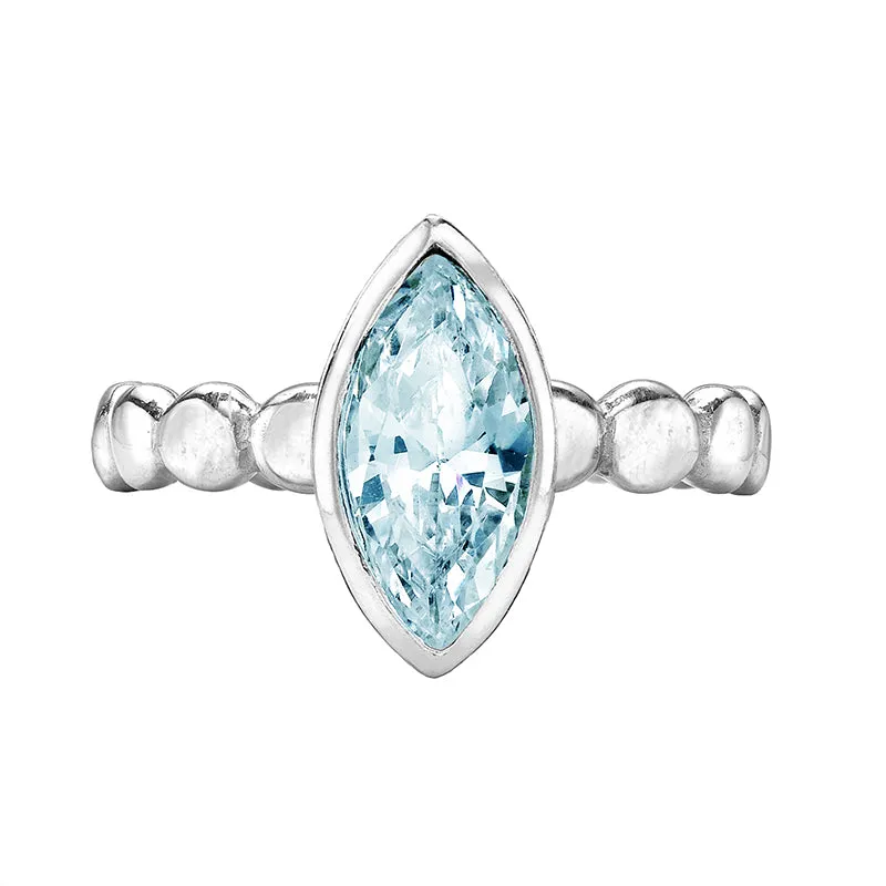 Marquise Swiss Blue Topaz Twinkle Ring