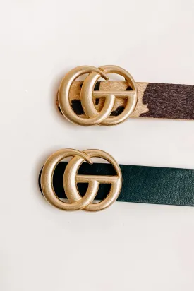 Mending Fences Faux Fur & Faux Leather Belt Set (Taupe/Black)