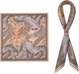 Men's 100% Mulberry Silk Square Scarf 21"x21" - Lightweight for Business/Wedding/Casual, With Gift Packed