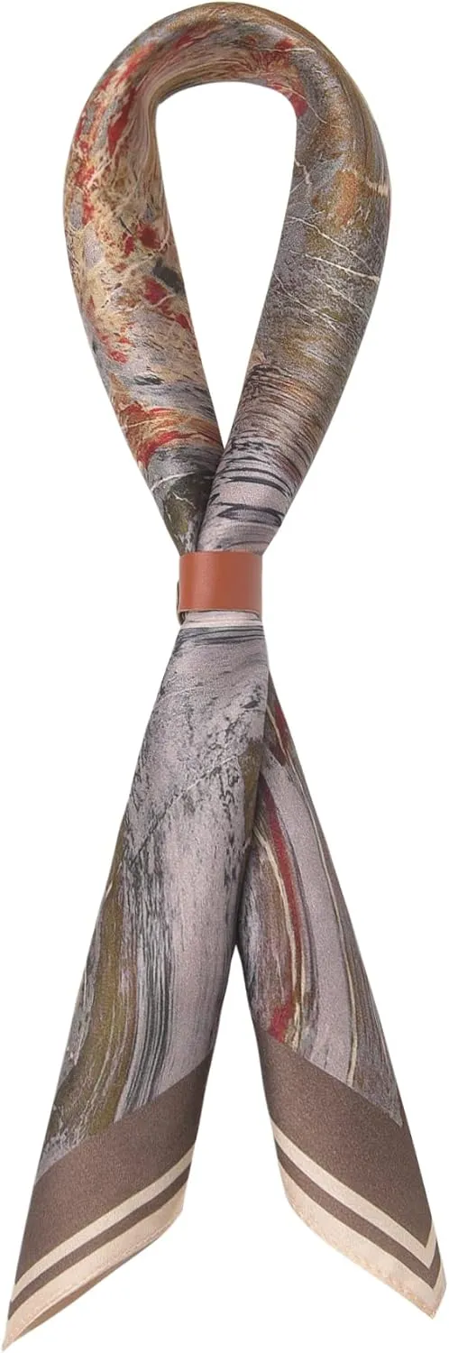 Men's 100% Mulberry Silk Square Scarf 21"x21" - Lightweight for Business/Wedding/Casual, With Gift Packed