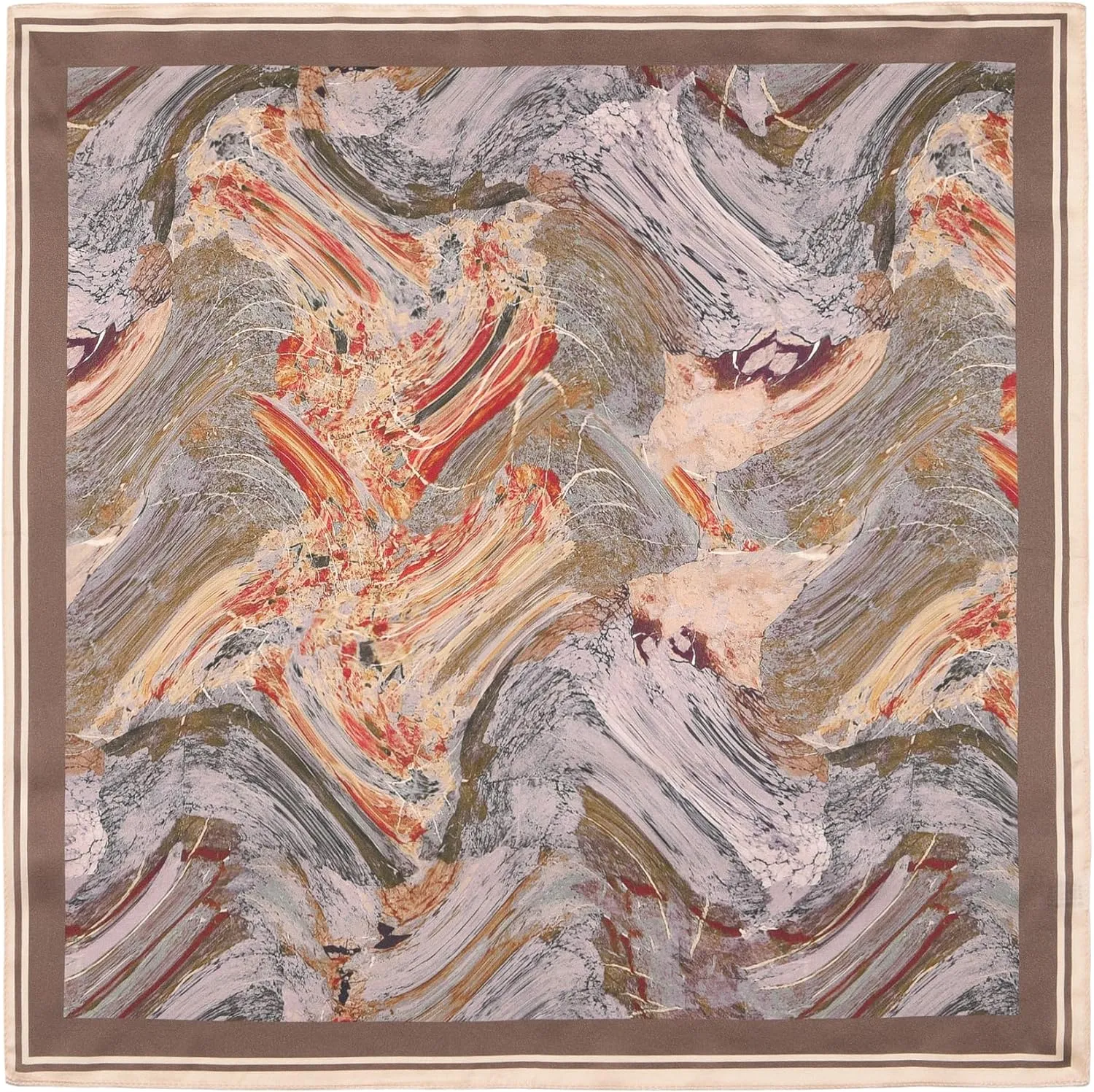Men's 100% Mulberry Silk Square Scarf 21"x21" - Lightweight for Business/Wedding/Casual, With Gift Packed