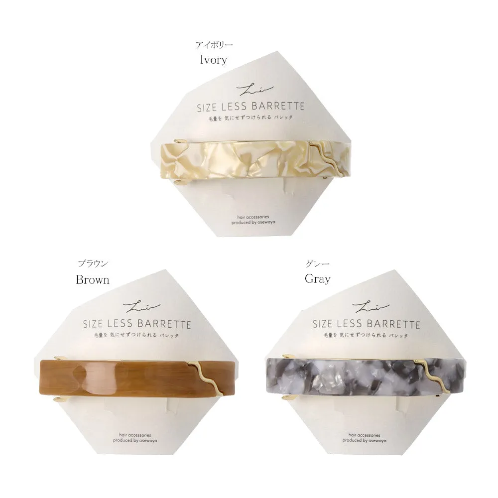 Metal Wave Rectangle Marble Hair Barrette