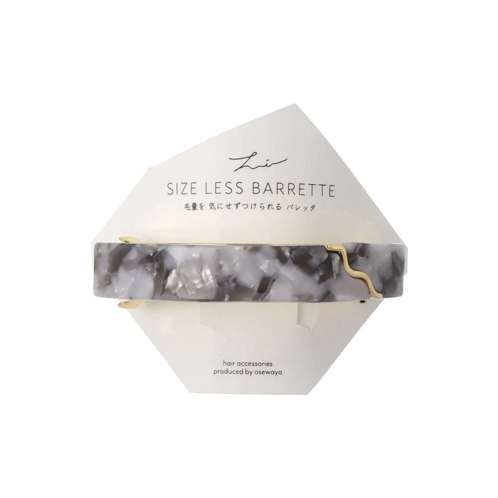 Metal Wave Rectangle Marble Hair Barrette