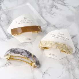 Metal Wave Rectangle Marble Hair Barrette