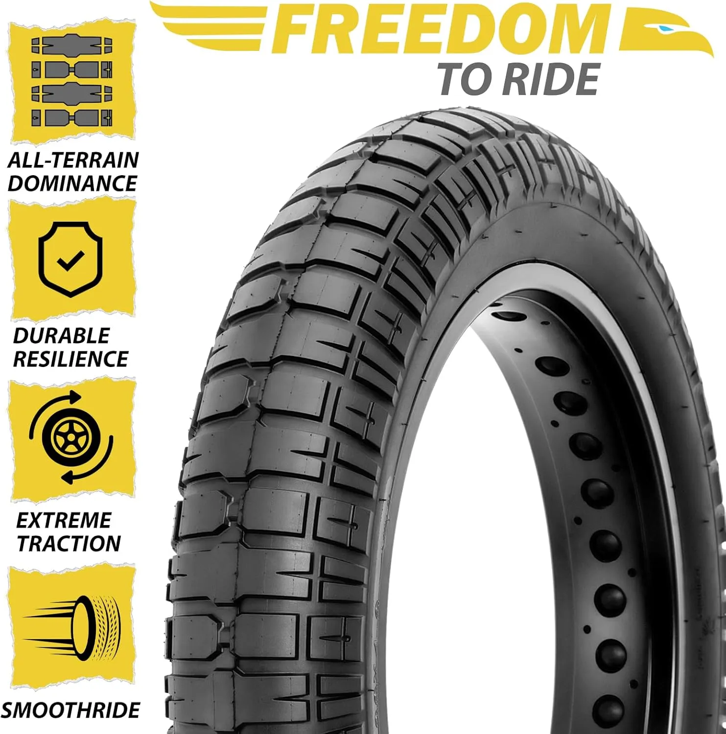 MOHEGIA Ebike Fat Tire: 20x4.0/20x4.5/20x5.0/26x4.0 Inch Heavy Duty Fat Tire for Electric Mountain Bicycle and Trike,Folding High-Performance and All-Terrain Tire with Urban Street or Trail Riding