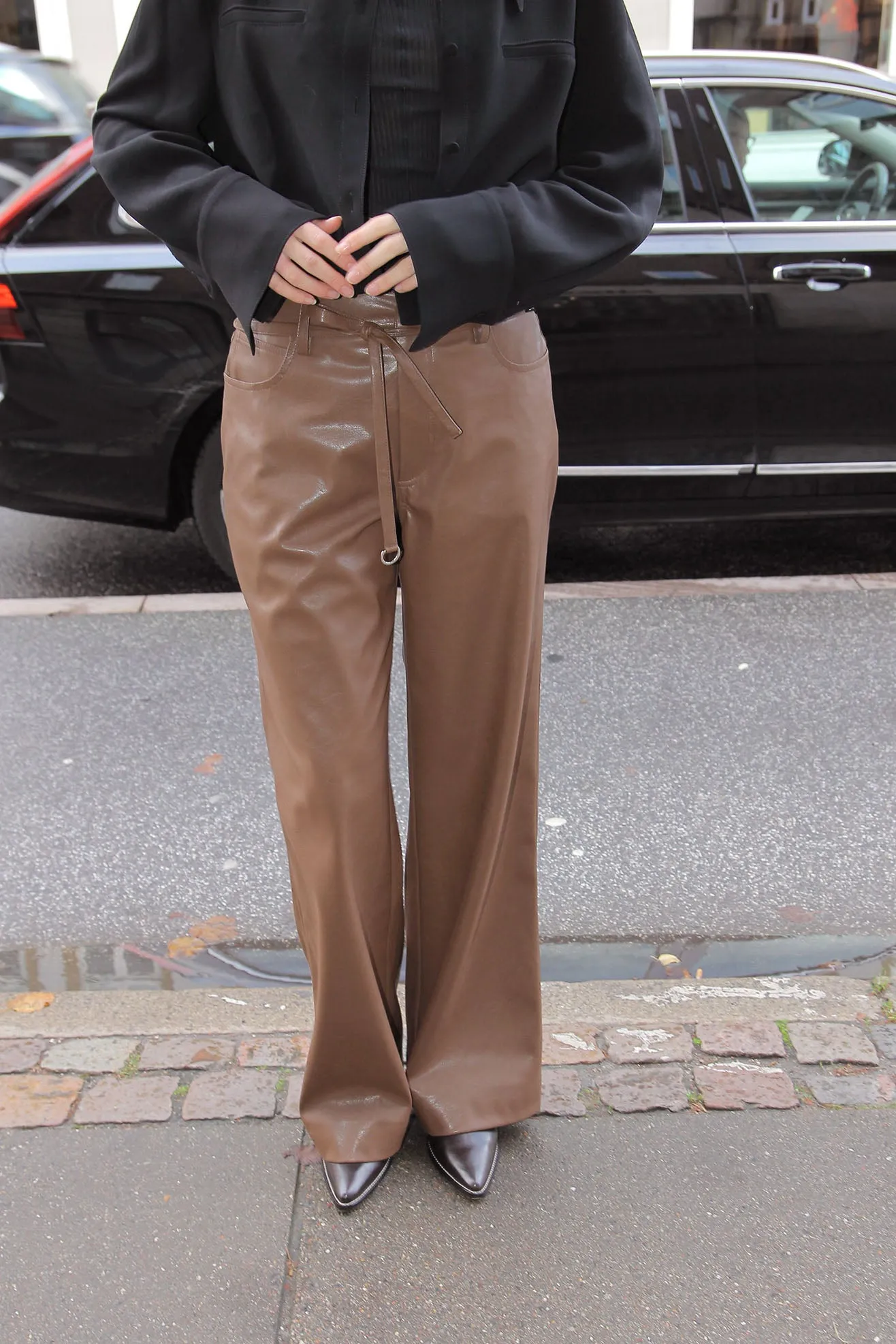 MR. LARKIN, Betty Faux Leather Pant, Bark