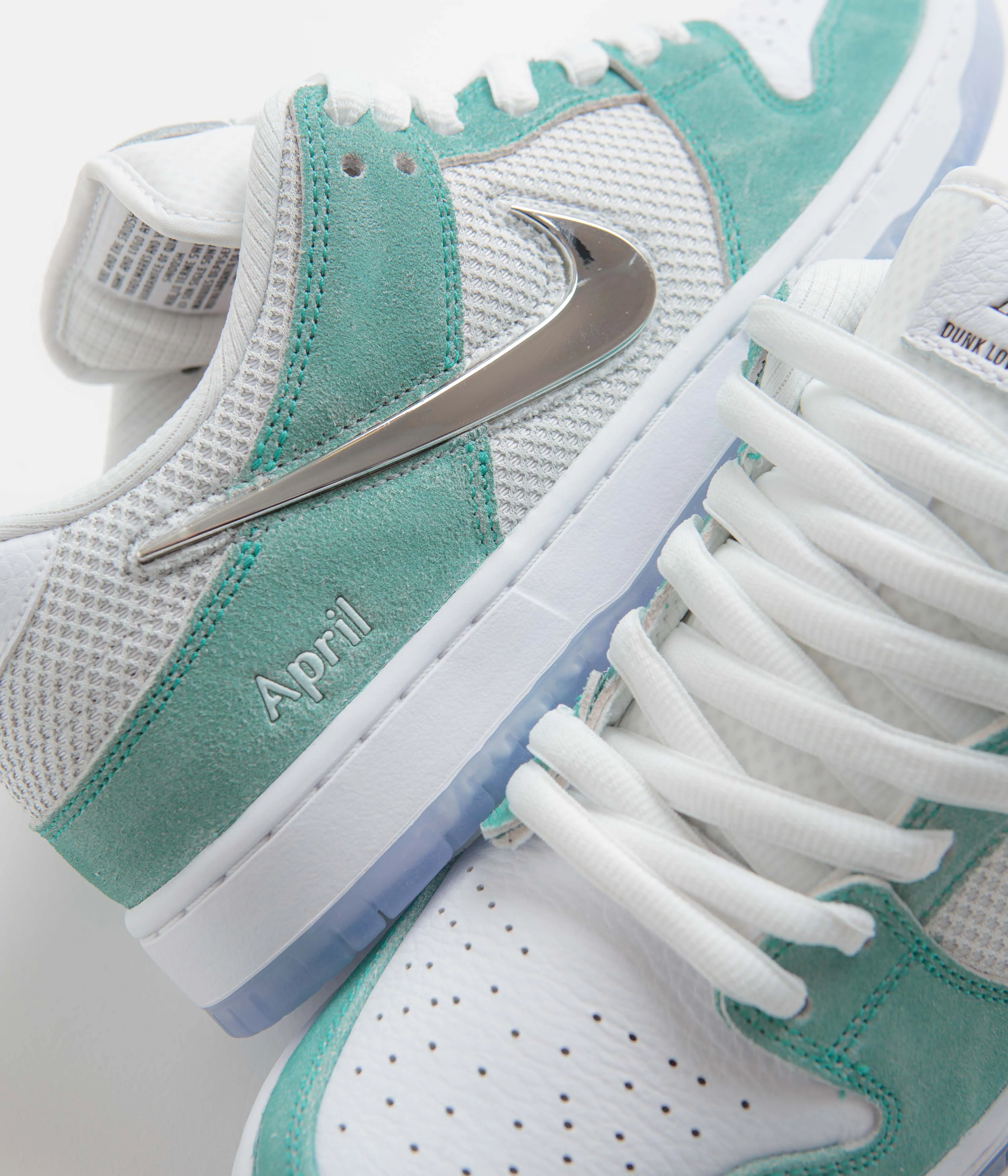 Nike SB x April Skateboards Dunk Low Pro Shoes - Racer Blue / Metallic Silver - White