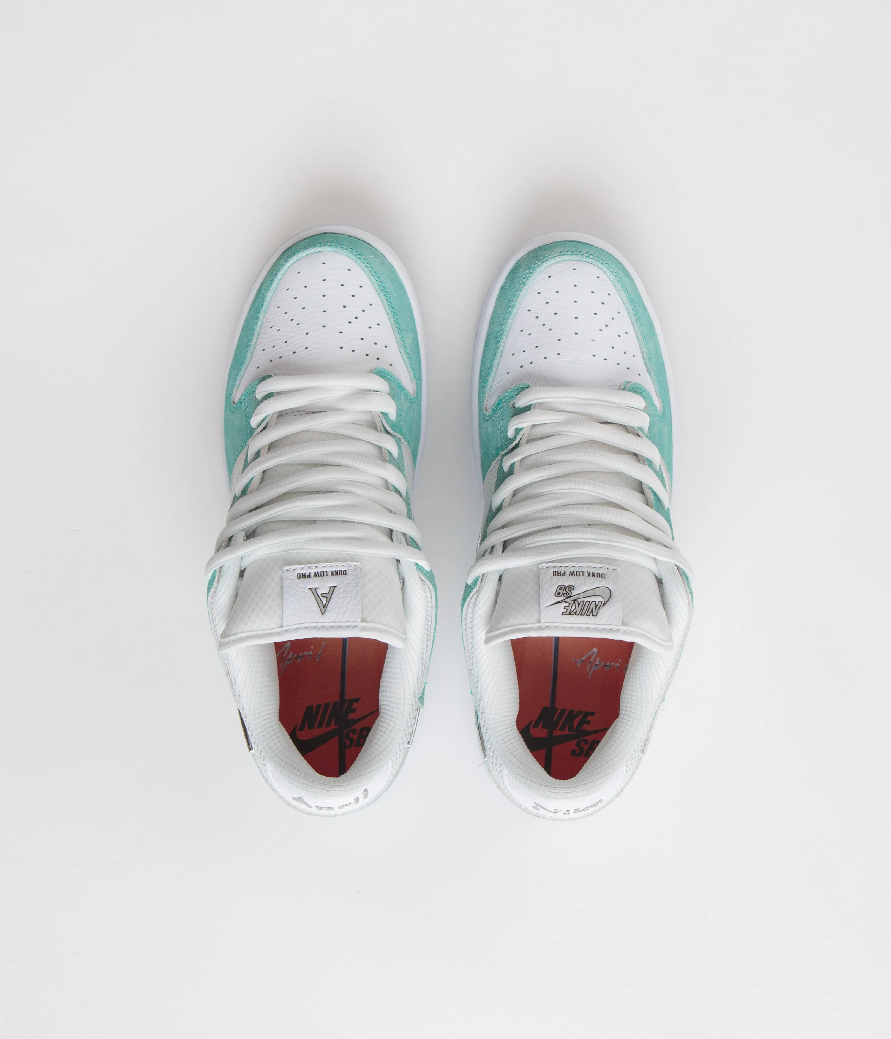 Nike SB x April Skateboards Dunk Low Pro Shoes - Racer Blue / Metallic Silver - White