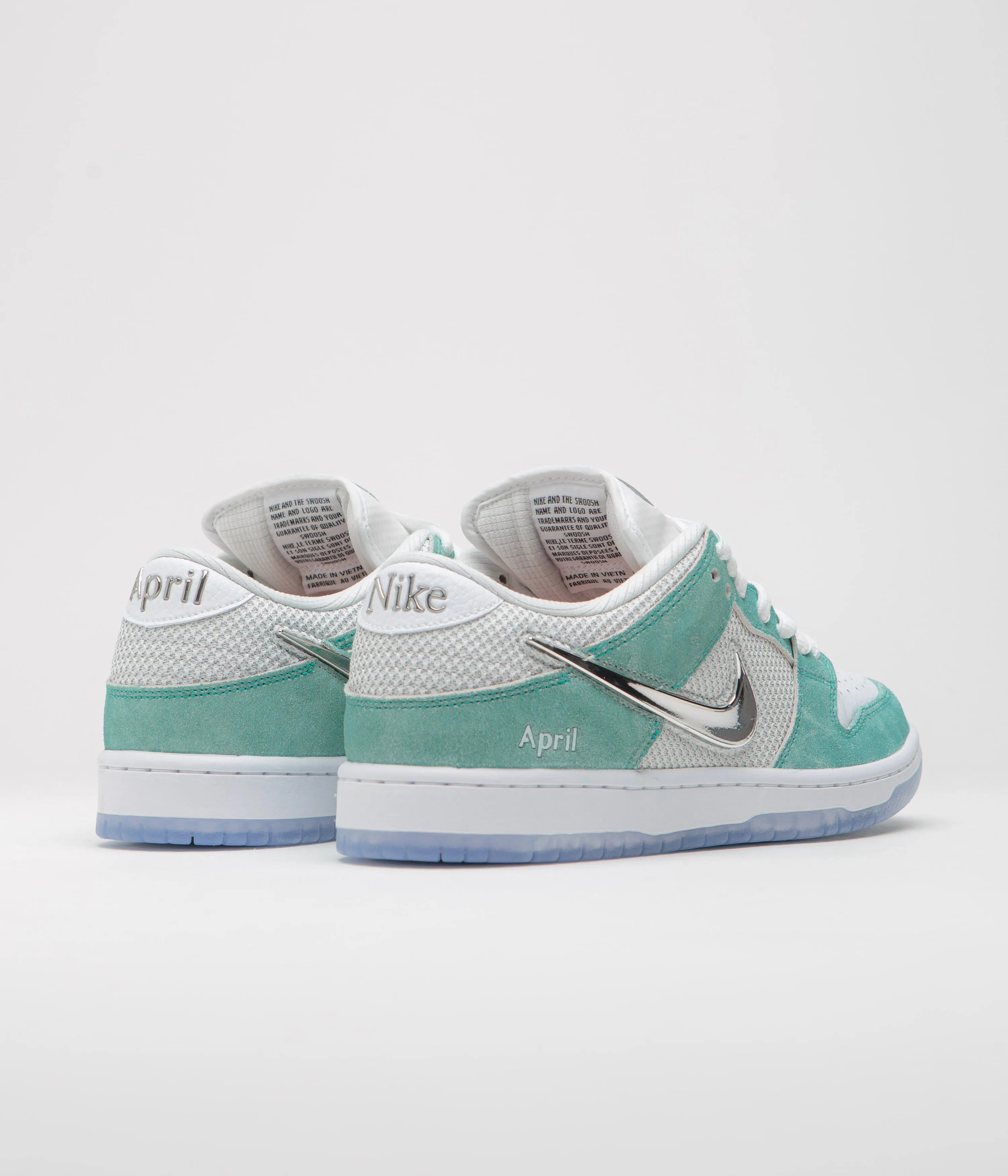 Nike SB x April Skateboards Dunk Low Pro Shoes - Racer Blue / Metallic Silver - White