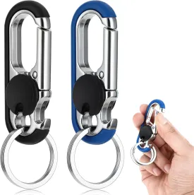Ouligay 2pcs Keychains for Men, Anti-Loss Key Rings for Car Keys, Heavy Duty Key Ring with Double Keyrings, Keychain for Car Keys Personalized Car Keychain for Unisex Double Ring Design
