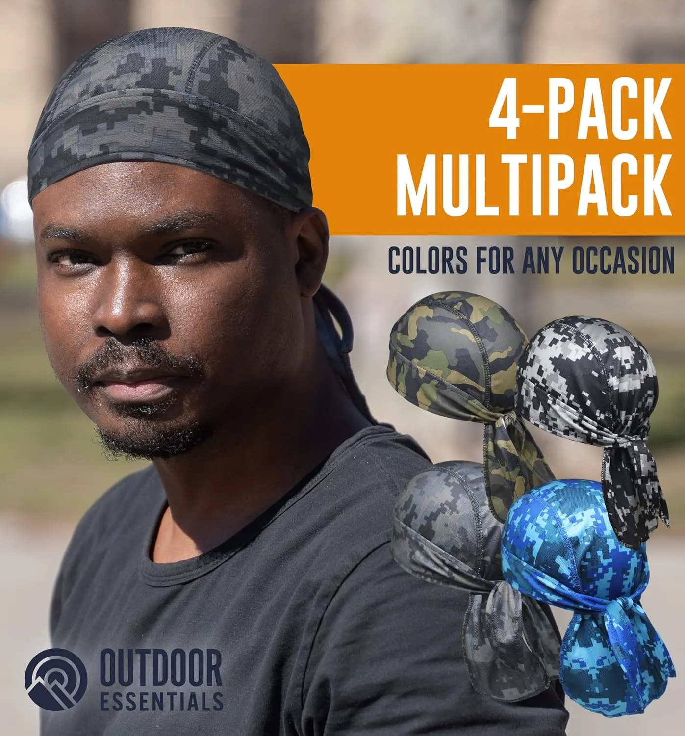 OutdoorEssentials Cooling Helmet Liner - Motorcycle Headwraps for Men - Do Rag Bandanas for Men - Bandana Skull Cap Biker Cap