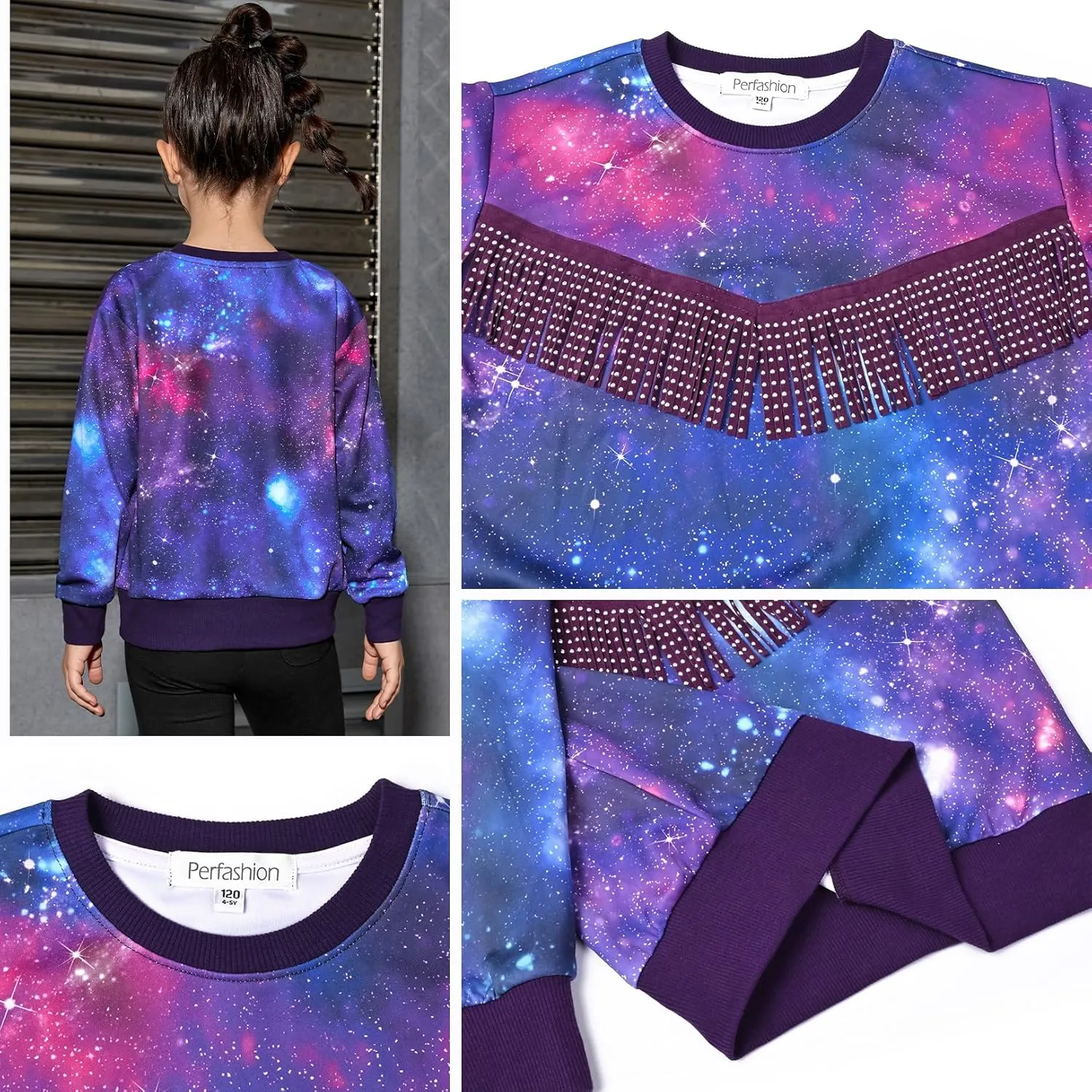 Perfashion Girls' Novelty Hoodies Kids Pullover Sweatershirts 4-13Years