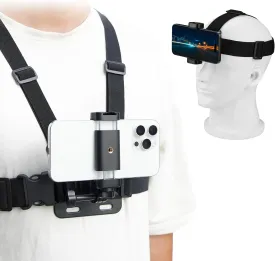 POV Phone Chest Mount for iPhone, Head Mount Camera for Recording Vlog Body Harness Strap Holder Clip Kit for Gopro, for DJI Osmo Pocket 3, for Insta360 X5 X4 X3, for Samsung Accessories