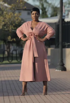 Pretty In Pink | Suede Tea Length Dress