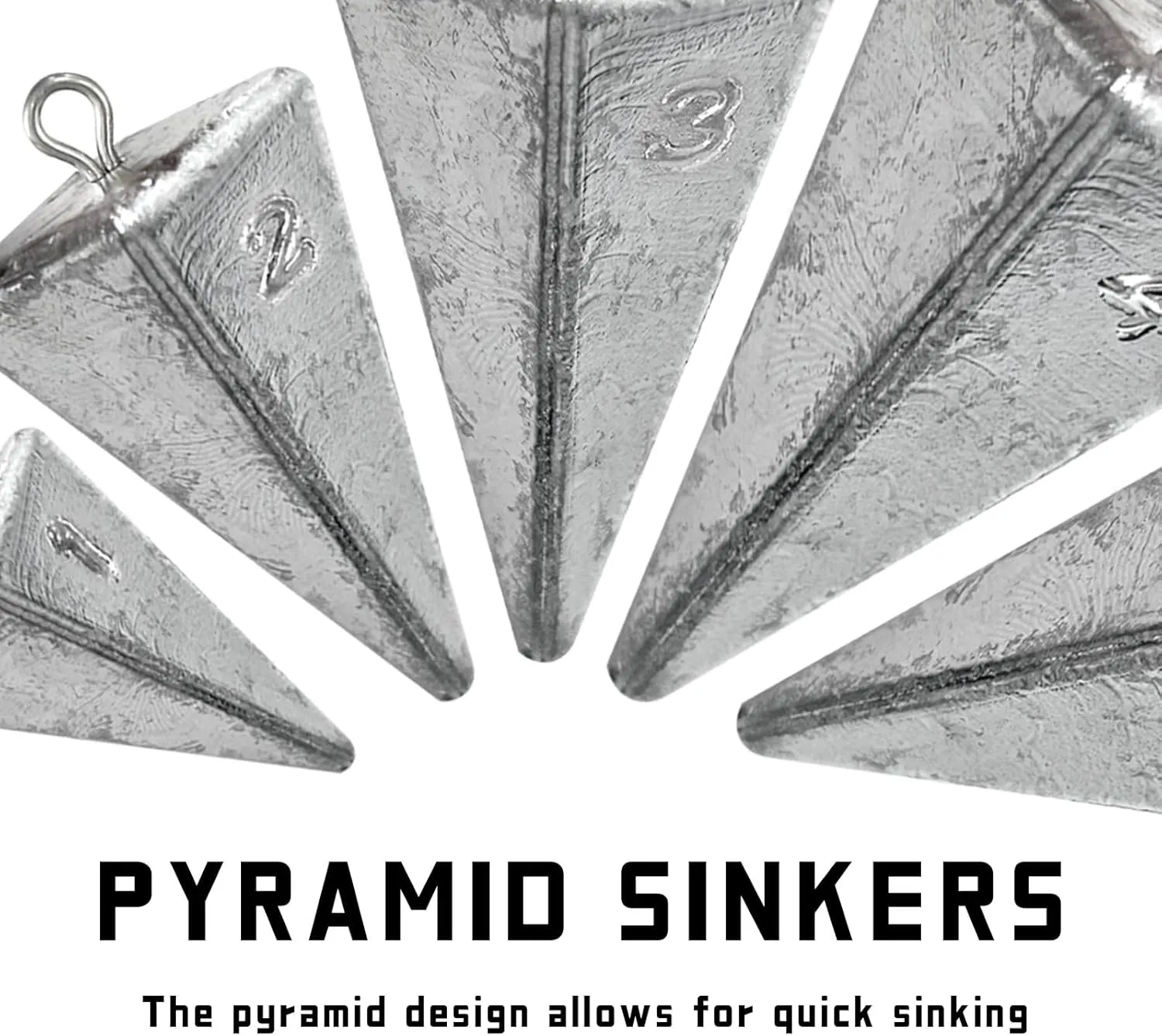 Pyramid Sinkers Fishing Weights Sinkers for Saltwater Fishing Weights Assortment Kits Fishing Gear Tackle 1oz 2oz 3oz 4oz