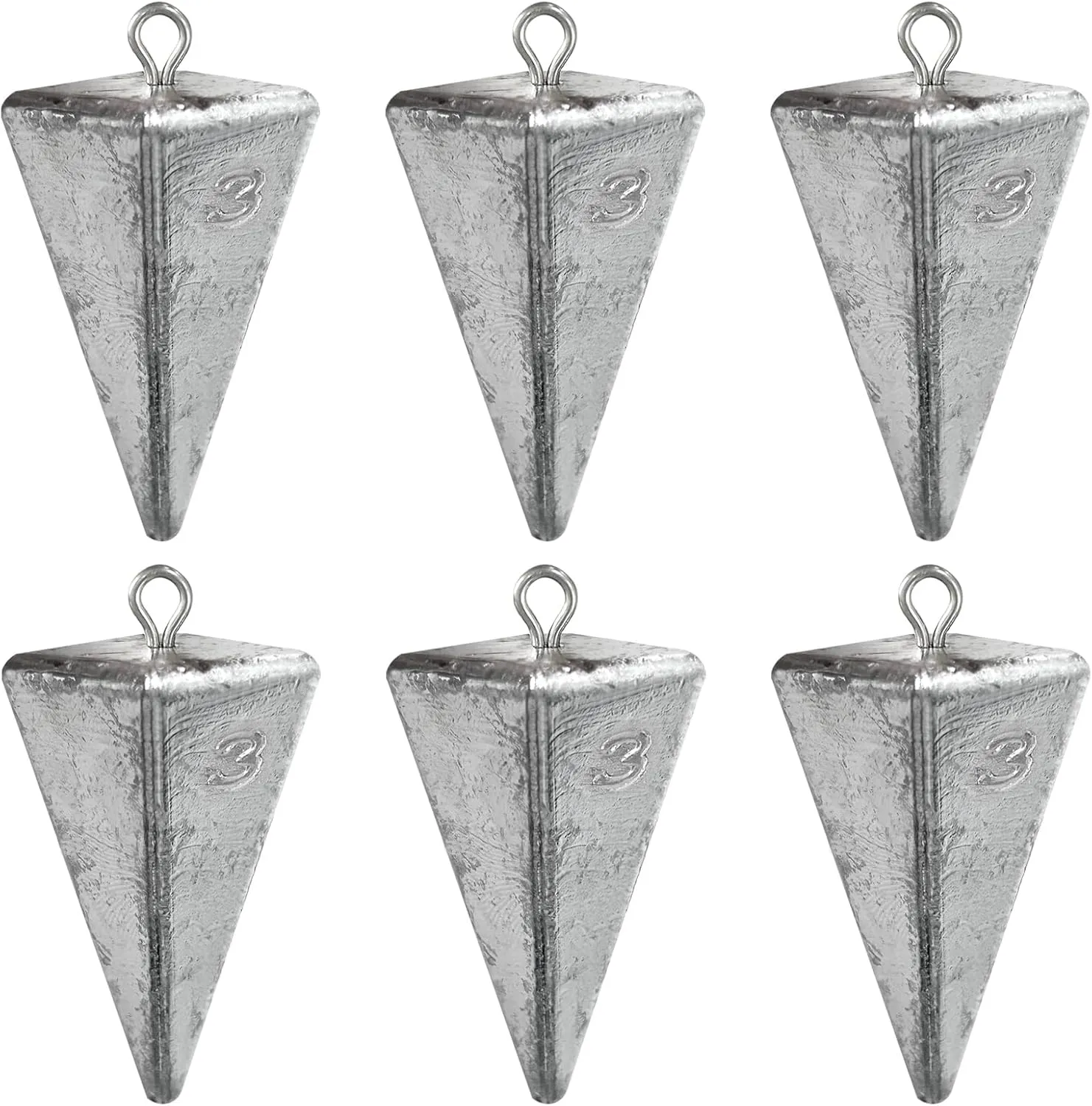 Pyramid Sinkers Fishing Weights Sinkers for Saltwater Fishing Weights Assortment Kits Fishing Gear Tackle 1oz 2oz 3oz 4oz