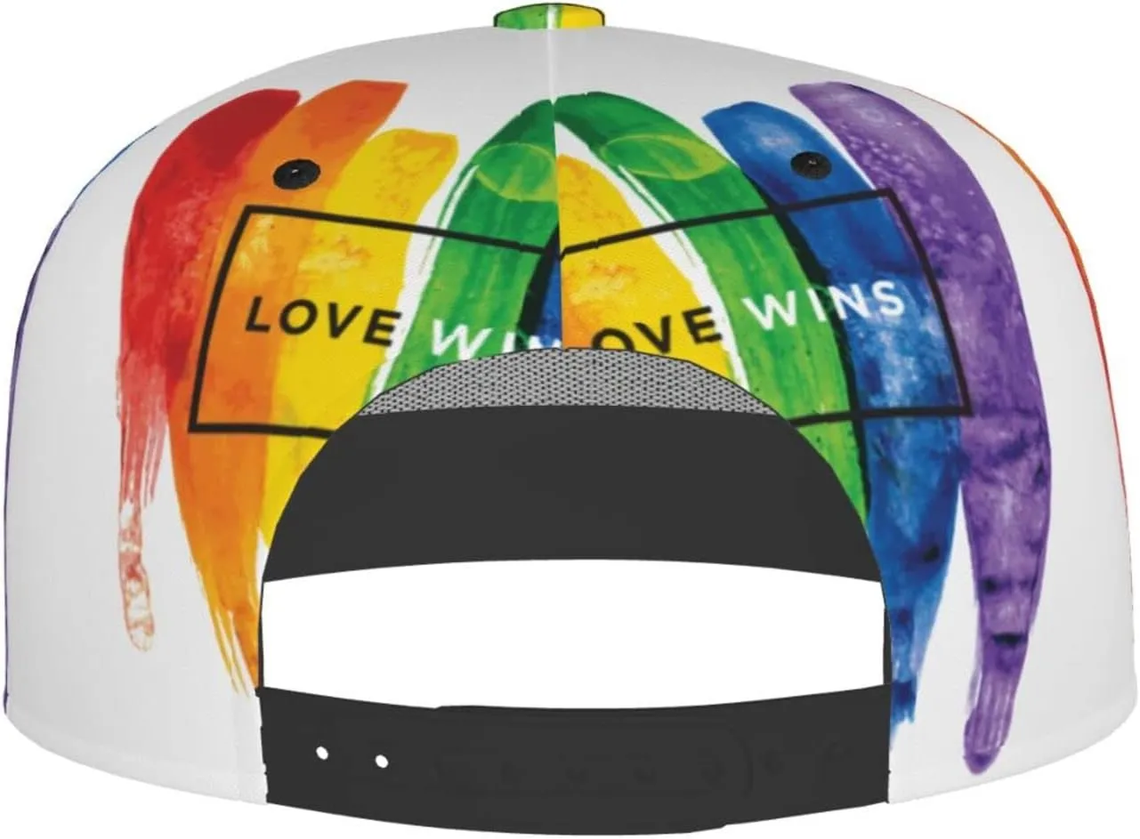 Rainbow LGBT Gay Pride Baseball Cap Cute LGBT Hats Adjustable Trucker Hat Funny LGBT Print Hats for Men and Women