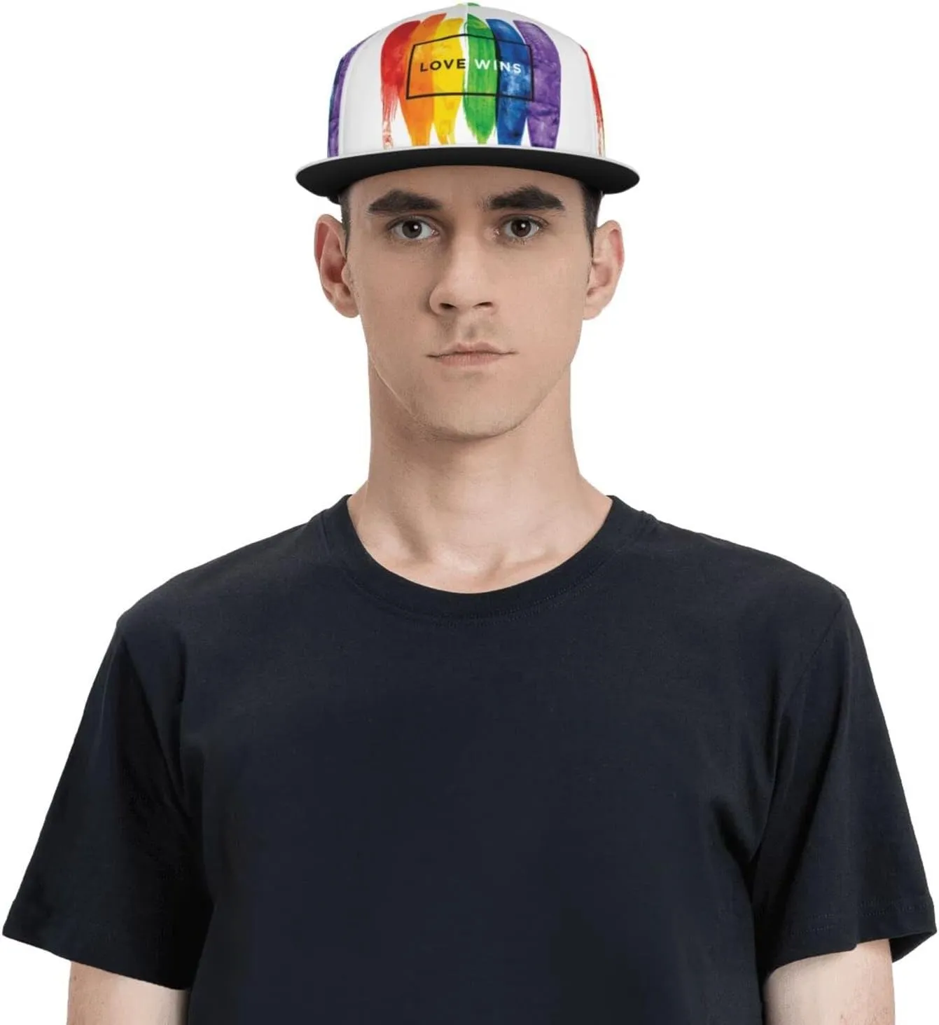 Rainbow LGBT Gay Pride Baseball Cap Cute LGBT Hats Adjustable Trucker Hat Funny LGBT Print Hats for Men and Women
