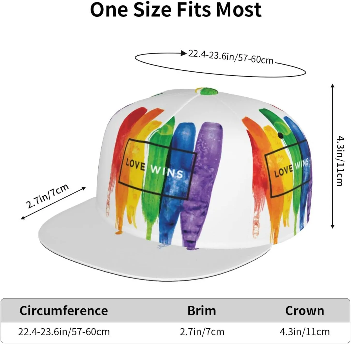 Rainbow LGBT Gay Pride Baseball Cap Cute LGBT Hats Adjustable Trucker Hat Funny LGBT Print Hats for Men and Women