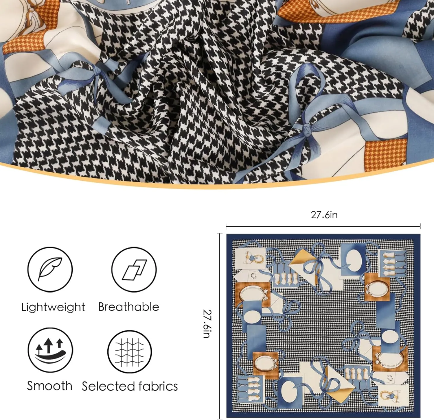 Relang Fashion silk Satin Head Scarf for Women Hair Bandana Hair Scarf Wrap Neck Scarf for Women 27.527.5 inches