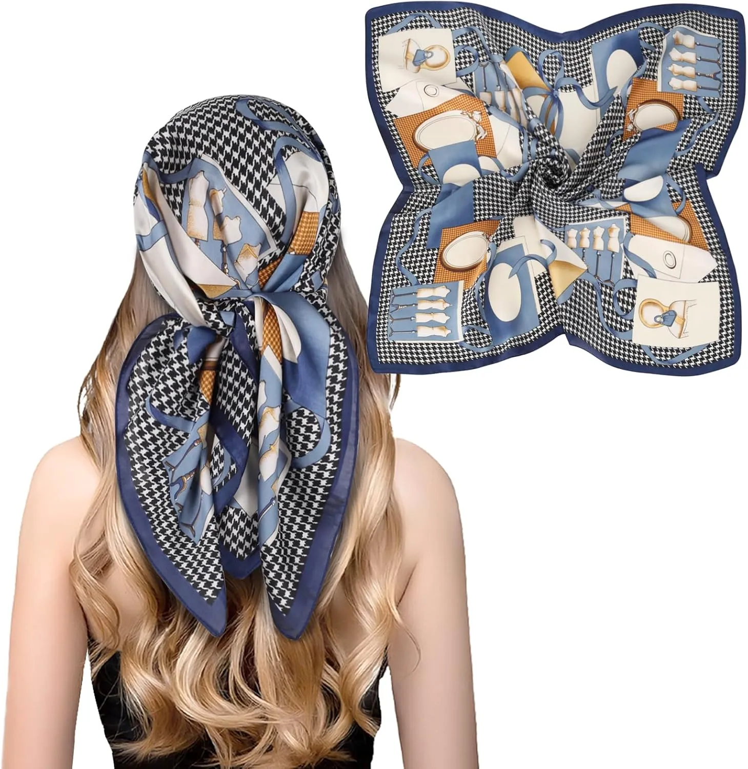 Relang Fashion silk Satin Head Scarf for Women Hair Bandana Hair Scarf Wrap Neck Scarf for Women 27.527.5 inches