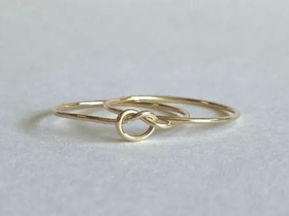 Ring Stack: Knot & Ultra Thin Smooth