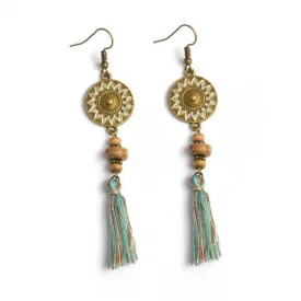 Rustic Teardrop Fringe Tassel Earrings