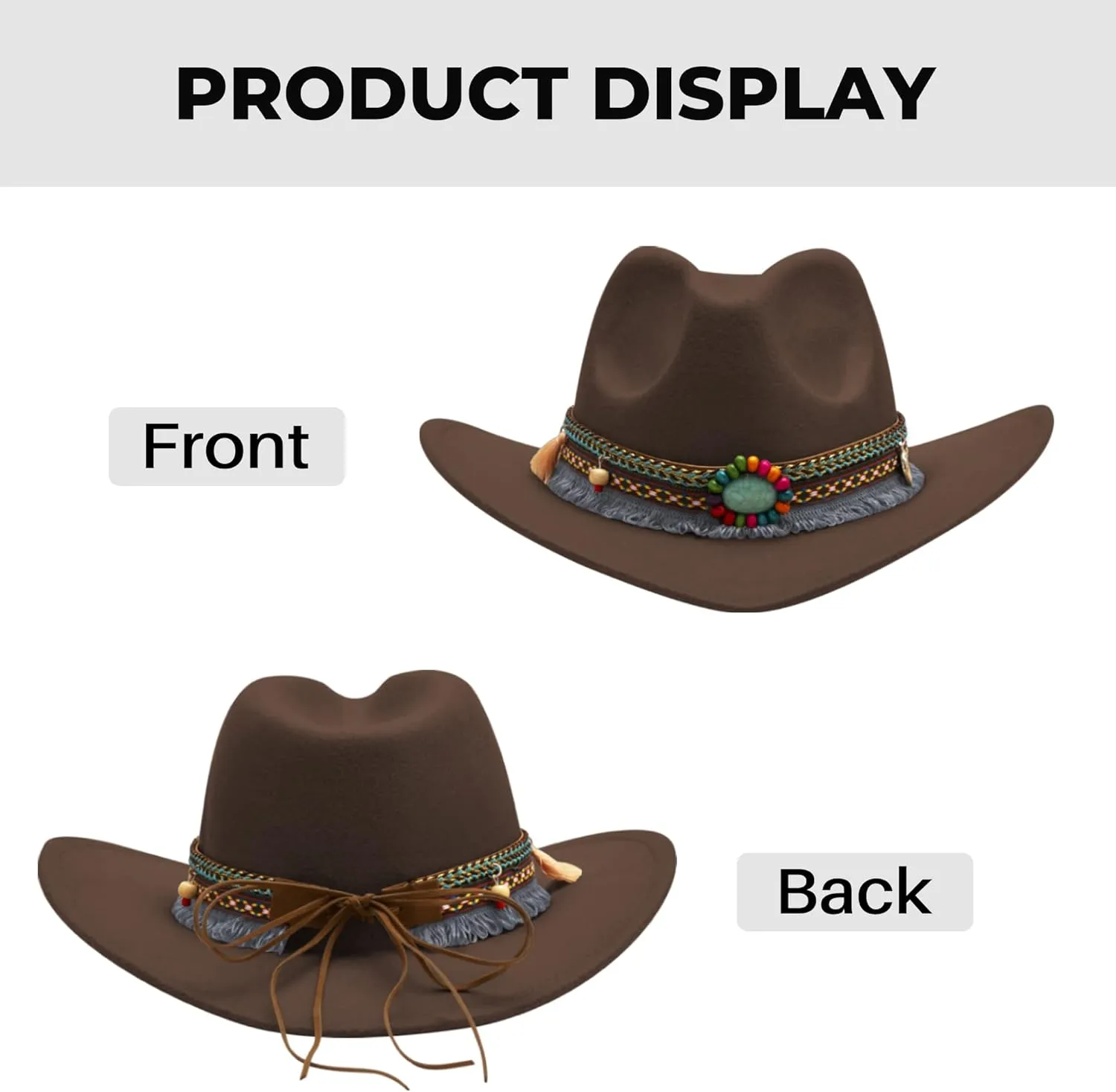 SAJUZEN Kids Cowboy hat with Bandanna, Toddler Baby Cowboy hat with Tassel Belt, Cowgirl hat for Girls