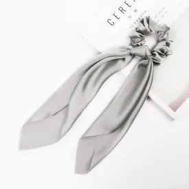 Satin Hair Tie- Silver