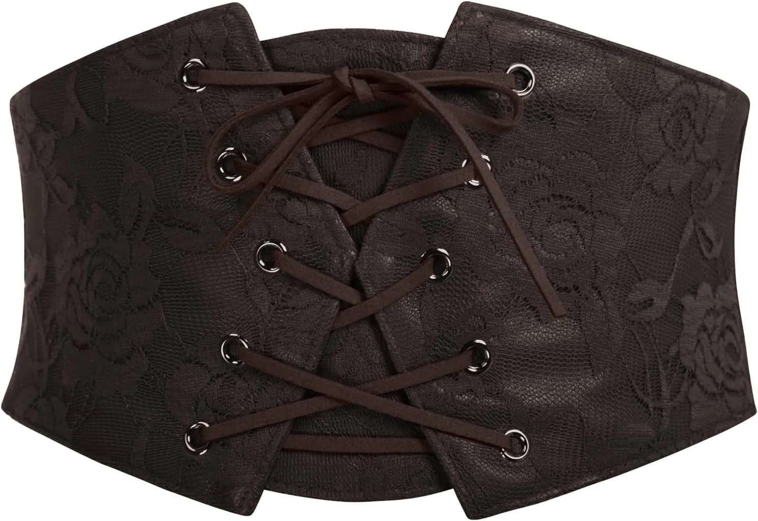 Scarlet Darkness Renaissance Corset Belt for Women Lace Overlay Front Ren Faire Corset