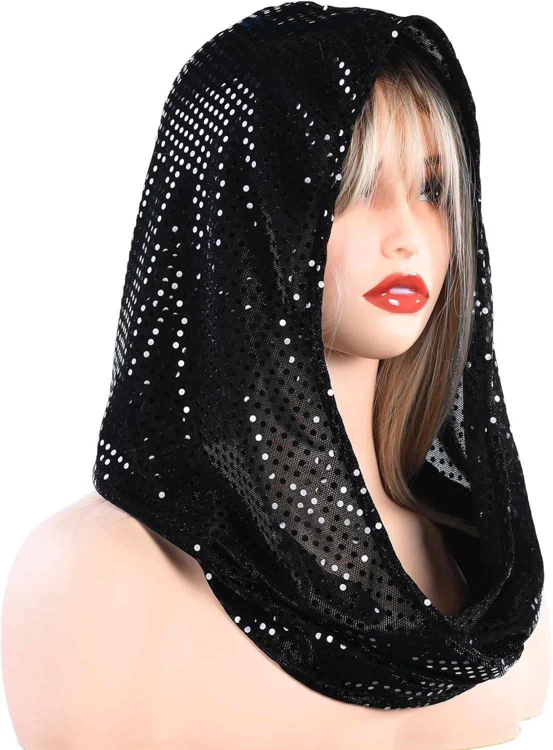 Sequin Unisex Rave Hood/Festival Outfit/Hood, Sparkly Bandana Rave Accessories, Rave Gear