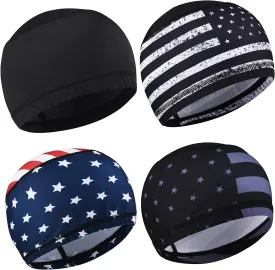 Skull Cap Helmet Liner Hard Hat Liner Running Beanie Head Wrap Bicycle Football Sweat Wicking Cycling Caps for Men Women