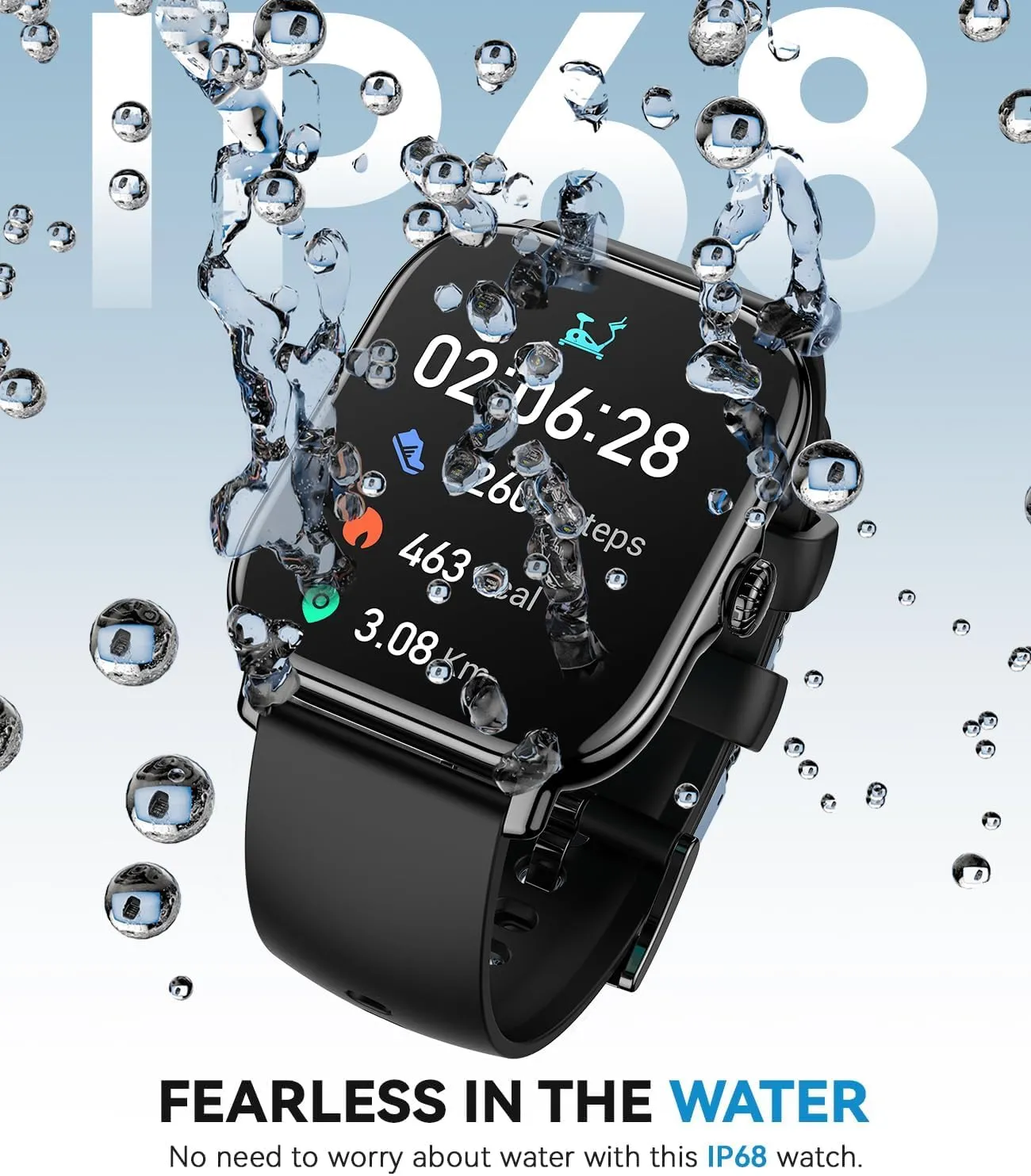 Smart Watch for Women Men- Answer/Make Call, 2025 IP68 Waterproof Fitness Step Sleep Tracker Watch with Monitor Activity Counter Smartwatch for Andriod iPhone iOS Samsung Compatible