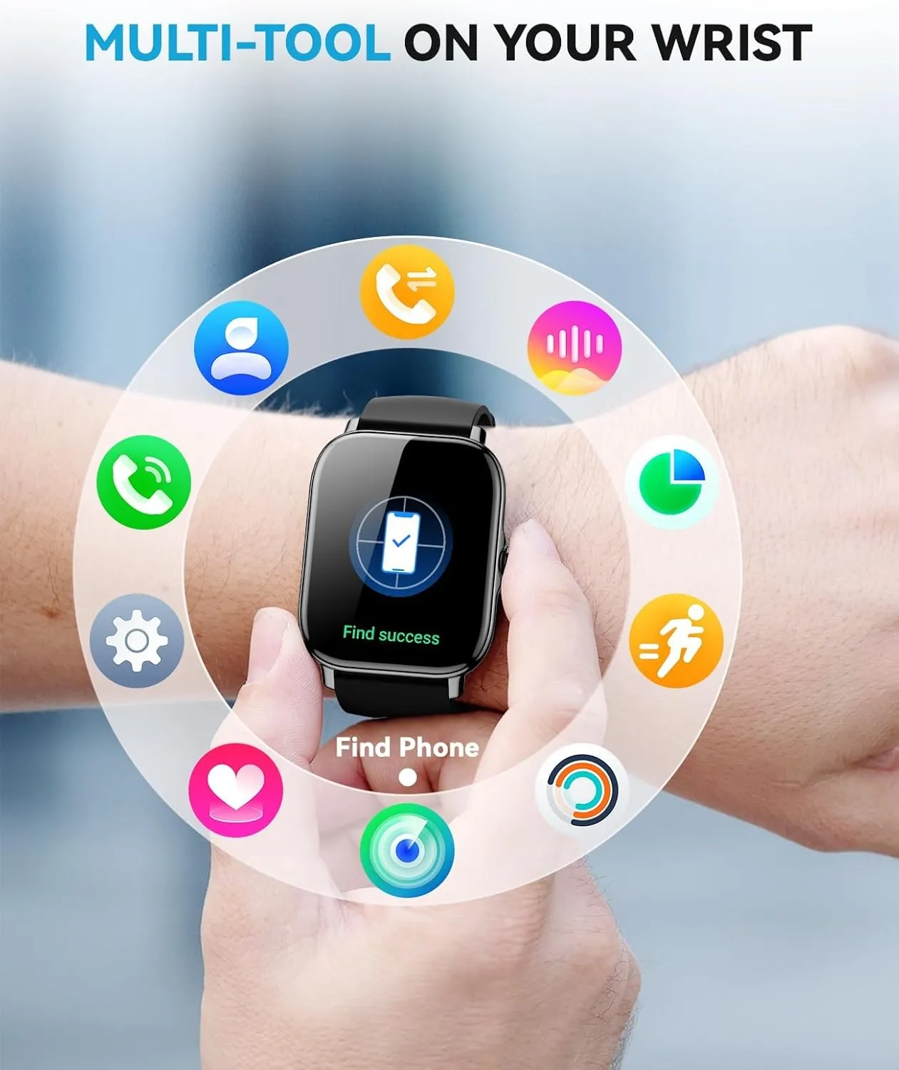 Smart Watch for Women Men- Answer/Make Call, 2025 IP68 Waterproof Fitness Step Sleep Tracker Watch with Monitor Activity Counter Smartwatch for Andriod iPhone iOS Samsung Compatible