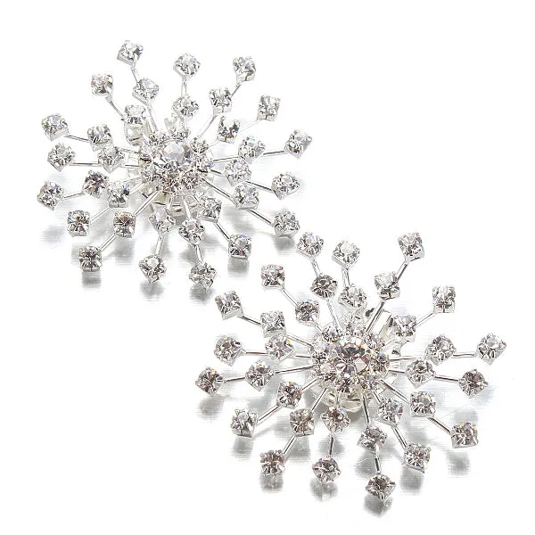 Snow-Flower Crystal Rhinestone Shoe Clip