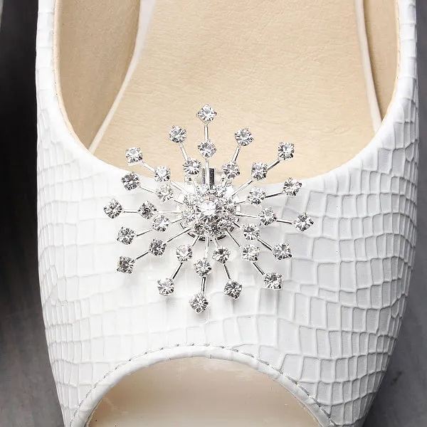 Snow-Flower Crystal Rhinestone Shoe Clip