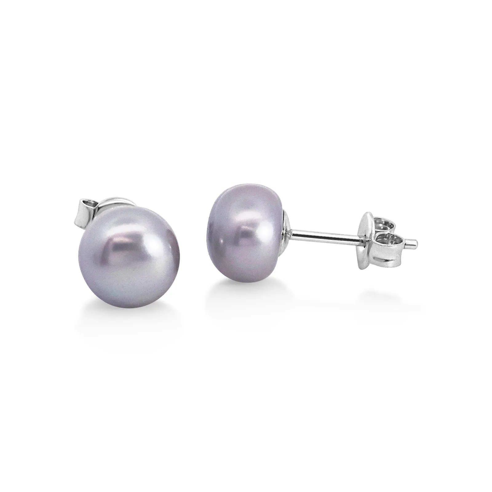 Sterling Silver Grey Freshwater Pearl Studs