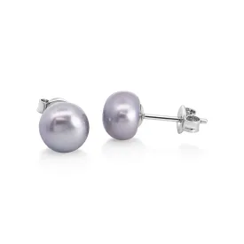 Sterling Silver Grey Freshwater Pearl Studs