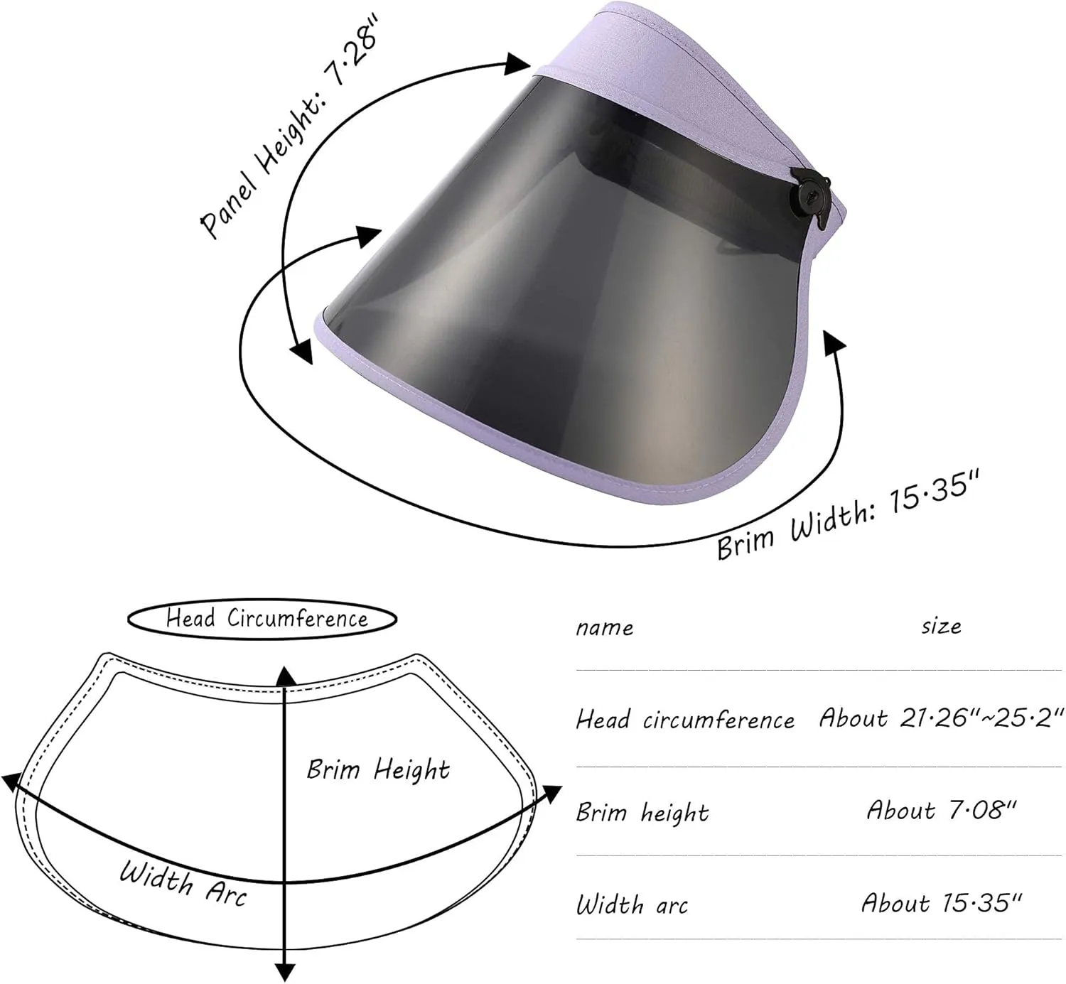 Sun Visors Hat Women Roll up Adjustable Outdoors Wide Brim Clear Visor Cap
