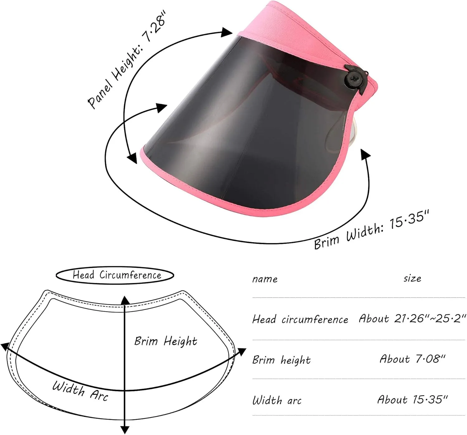 Sun Visors Hat Women Roll up Adjustable Outdoors Wide Brim Clear Visor Cap