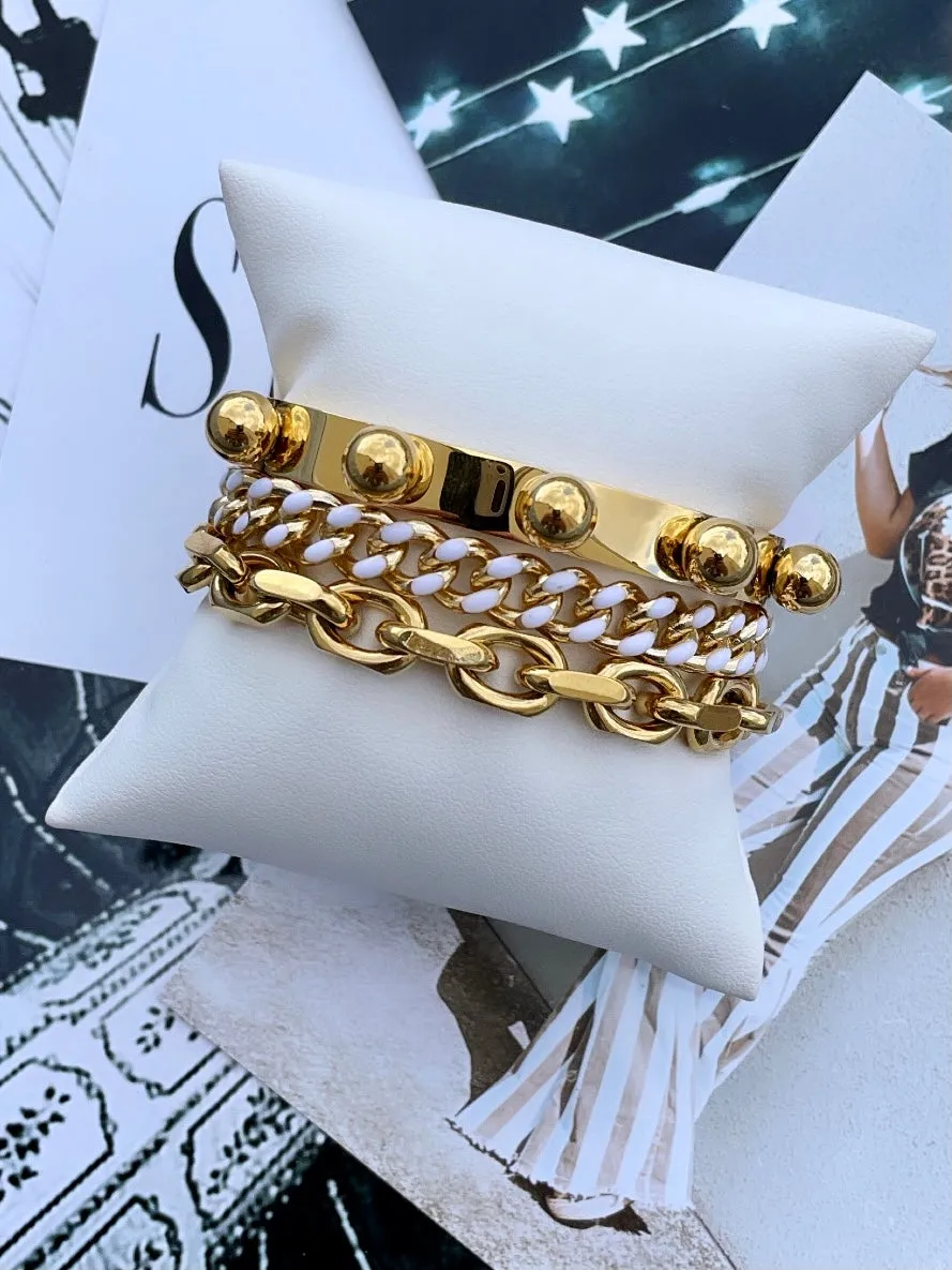 The 'Myles' Chain Bracelet in White