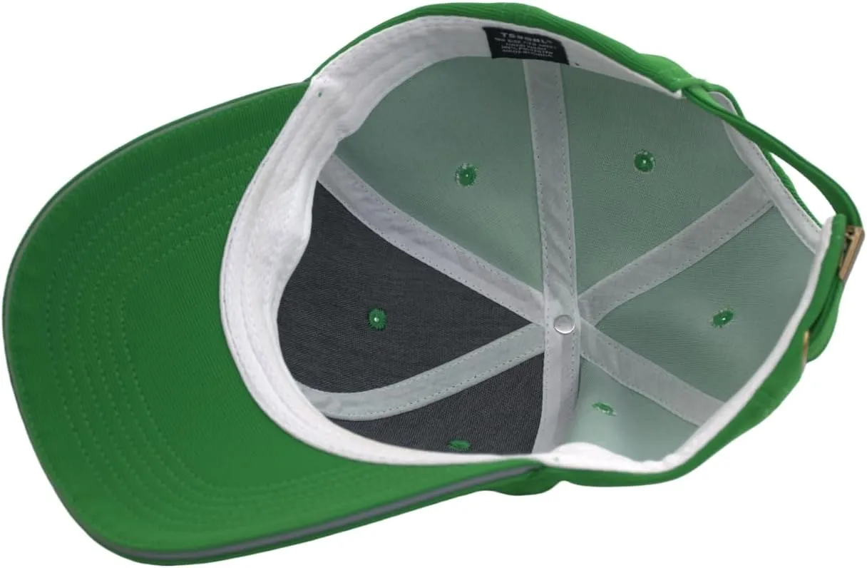 TSSGBL M,L,XL,XXL Men's Premium Plain Structured Crown Baseball Hats Adjustable Blank Ball Caps with Reflective Sandwich Brim